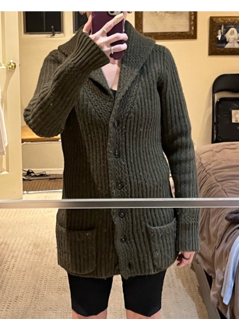 Ralph Lauren Heavyweight Wool Collared Cardigan